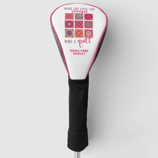 Funny Sprichwort Geschenk für Quilters Golf Headcover (Vorderseite)