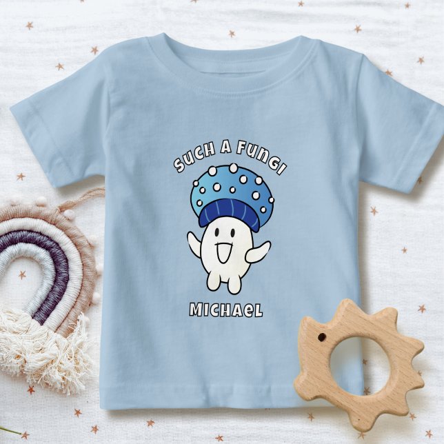 Funny Sprichwort Kawaii Mushroom Cartoon Fungi Blu Baby T-shirt (Von Creator hochgeladen)