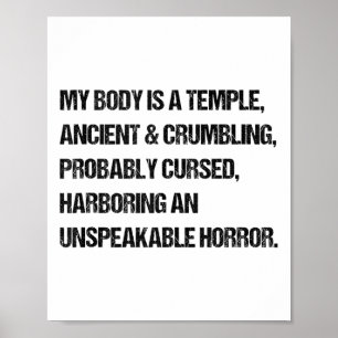 Funny Sprichwort mein Körper ist ein Tempel ancien Poster