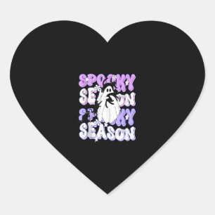 Funny Sprichwort Spooky Season Halloween Cat Ghost Herz-Aufkleber