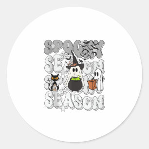 Funny Sprichwort Spooky Season Halloween Cat Ghost Runder Aufkleber