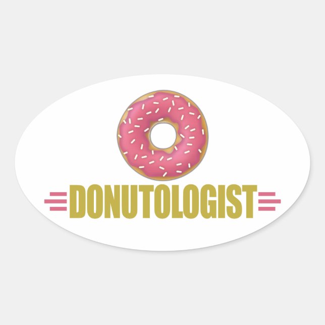 Funny Sprinkle Donut Lover Ovaler Aufkleber (Vorderseite)