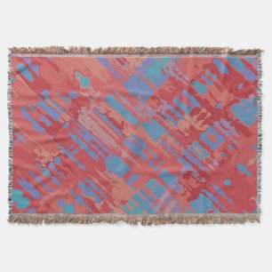Funny Spritzer Pattern pastellblau rot + Ihre Idee Decke