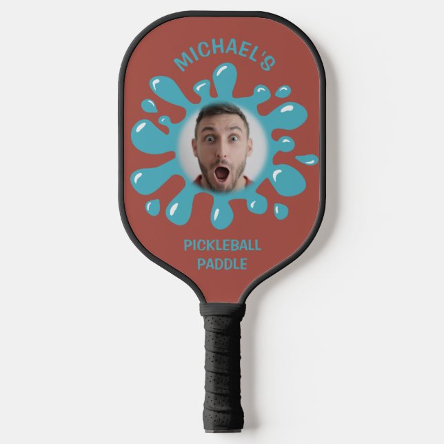 Funny Spritzer Squish Blue Goo Individuelle Name F Pickleball Schläger (Vorderseite)