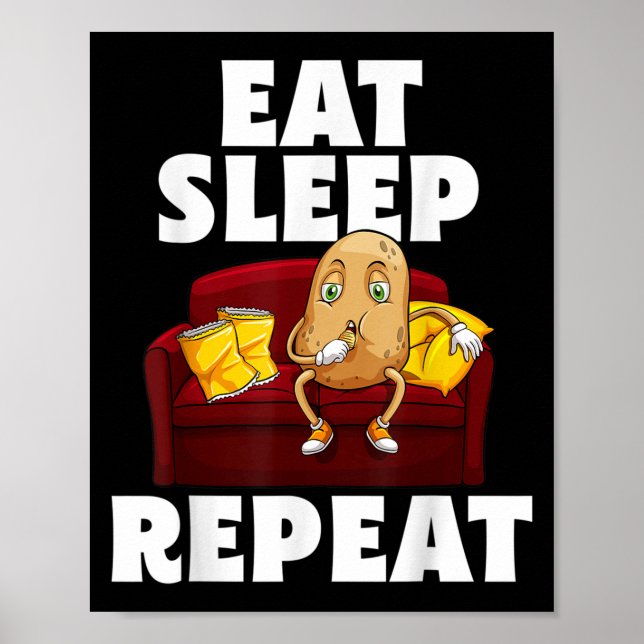 Funny Spud Life Potato Lover Vegetarische Coole We Poster (Vorne)