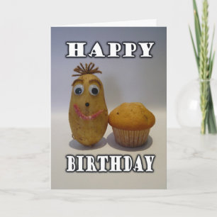 Funny "Spud" Muffin - Alles Gute zum Geburtstag fü Karte