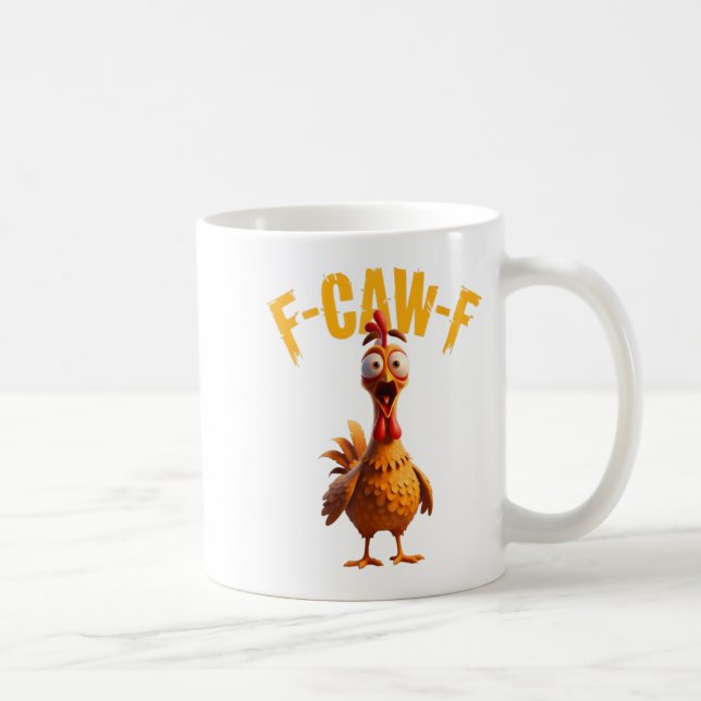 Funny Spuk Chicken F-caw-f T-Shirt Kaffeetasse (Rechts)