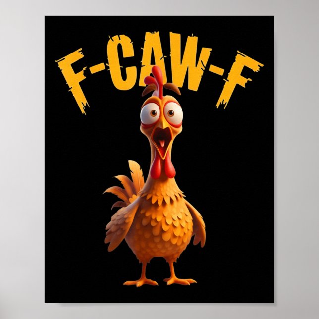 Funny Spuk Chicken F-caw-f T-Shirt Poster (Vorne)