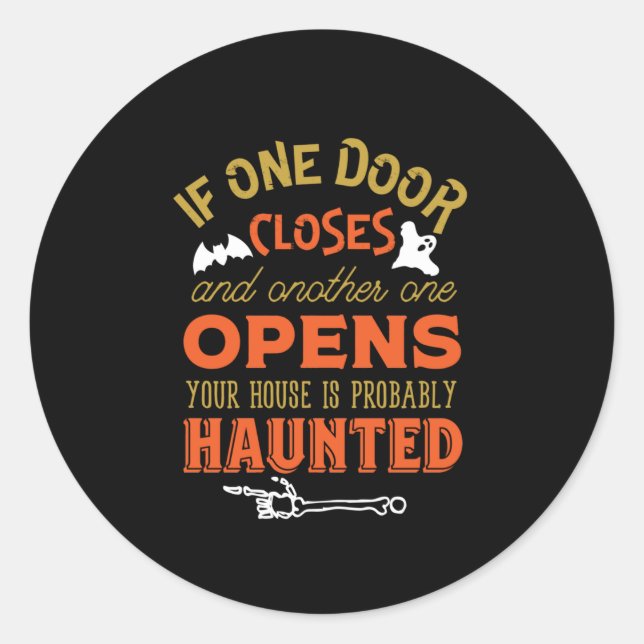 Funny Spuk House Inspiration Halloween Runder Aufkleber (Vorderseite)