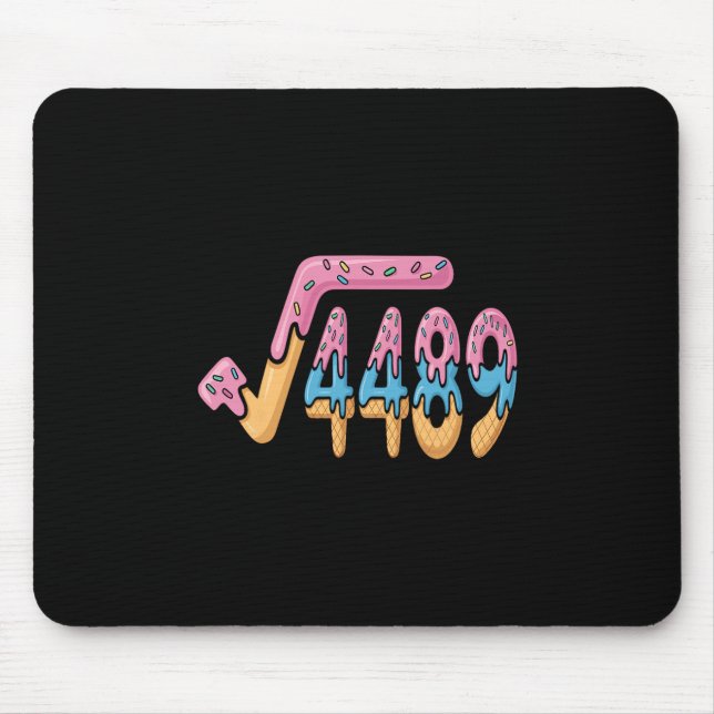 Funny Square Root 4489 Funny 67 Math Ice Cream Mem Mousepad (Vorne)