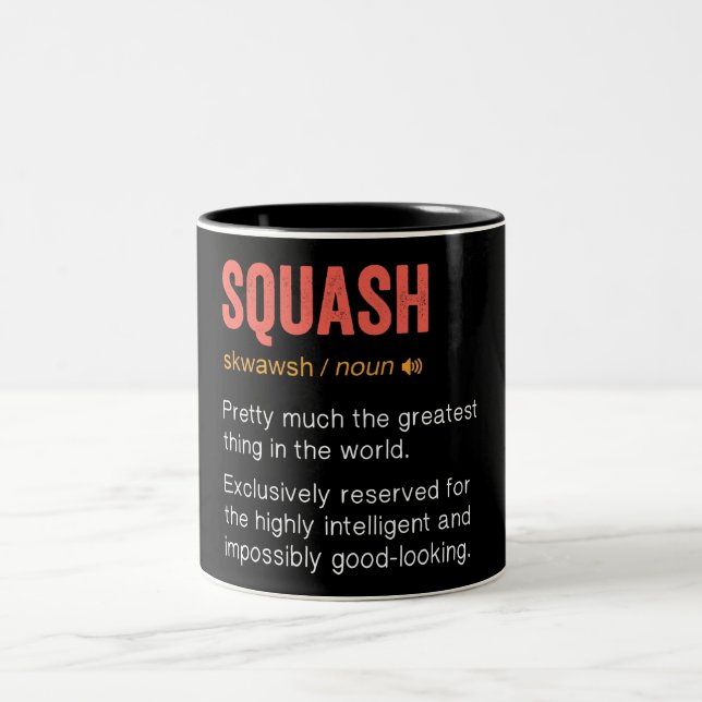 Funny Squash Definition Zweifarbige Tasse (Mittel)