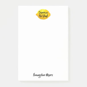 Funny Squeeze der Tag Script 3D Lemon Monogramm Post-it Klebezettel