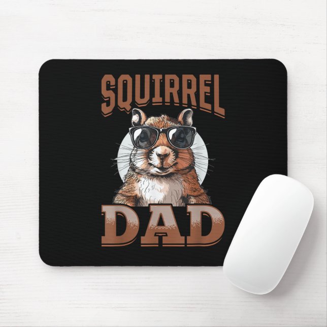 Funny Squirrel Animal Eichhörnchen Vater Mousepad (Mit Mouse)