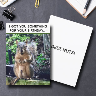 Funny Squirrel Deez Nuts Adult Humor Birthday Karte