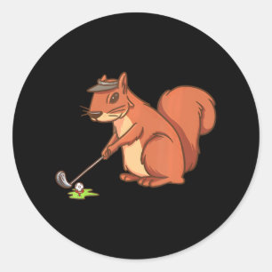 Funny Squirrel Golf Ball für Golfer Runder Aufkleber