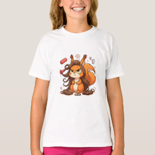 Funny Squirrel Illustration - Glamour Bad Hair D T-Shirt