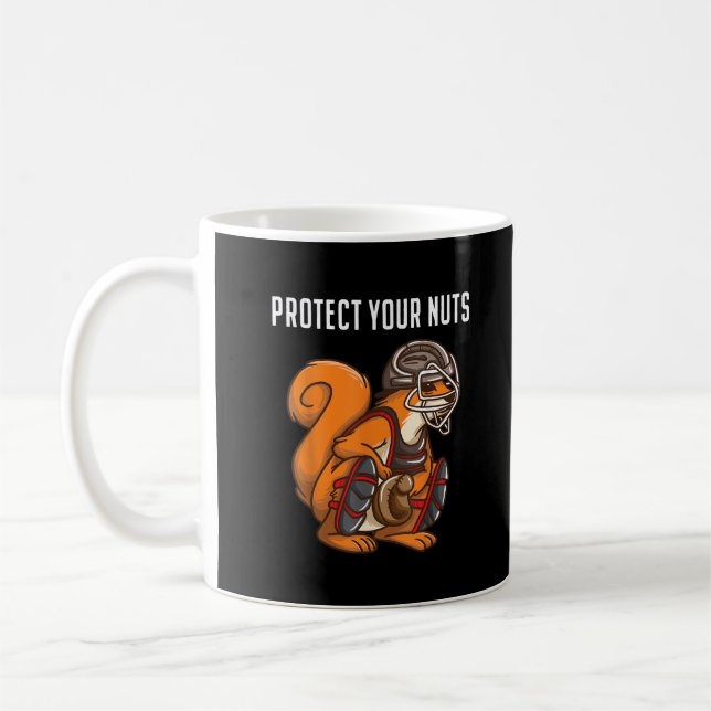 Funny Squirrel Lover Baseball Catcher Geschenk Boy Kaffeetasse (Links)
