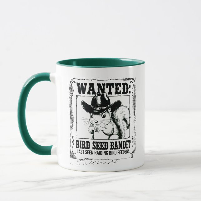 Funny Squirrel Wanted Poster | Bird Seed Bandit Co Tasse (Links)