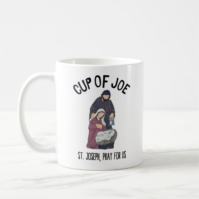 Funny St. Joseph Cup of Joe Niedlich katholisch Kaffeetasse (Links)