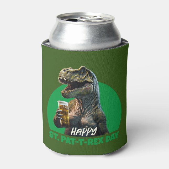 Funny St. Pat-T-Rex Celebration Bierliebhaber Dino Dosenkühler (Kanne Vorderseite)