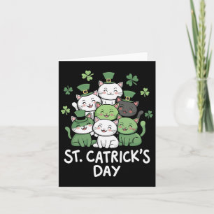 Funny St Patricks Catricks Day Cats St Patricks Da Karte