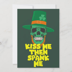 Funny St Patricks Day 2023 - Kuss mich dann spank Feiertagskarte