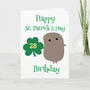 Funny St. Patrick's Day 28. Geburtstag Karte