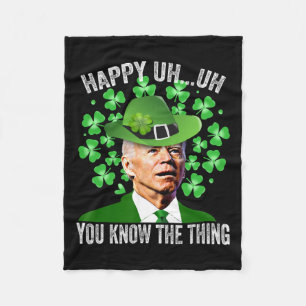 Funny St. Patricks Day Biden Happy Äm Sie wissen Fleecedecke