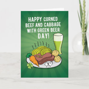 Funny St. Patrick's Day Corned Beef and Cabbage Karte