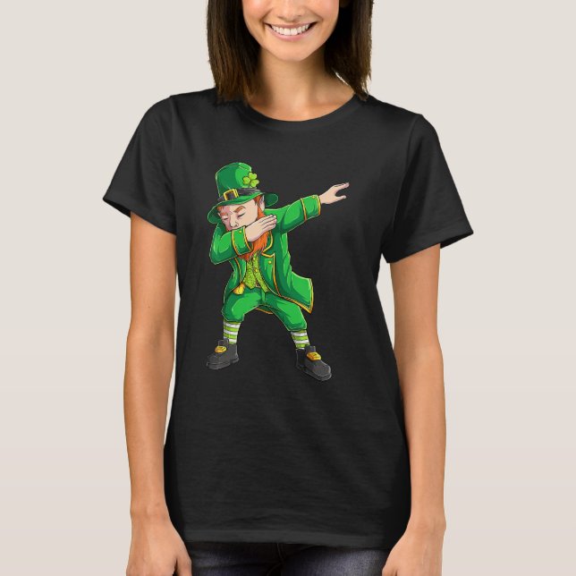 Funny St Patricks Day , Dabbing Leprechaun Irish B T-Shirt (Vorderseite)