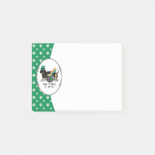 Funny St. Patrick's Day Dackel (schwarz & tan) Post-it Klebezettel