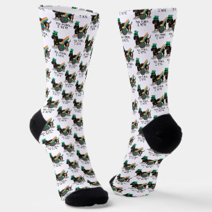 Funny St. Patrick's Day Dackel (schwarz & tan) Socken