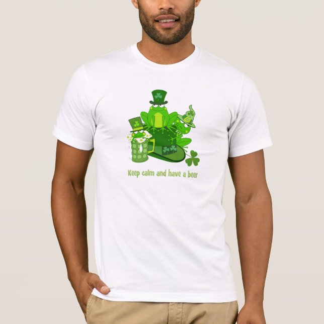 Funny St Patrick's Day Froggies & Text T-Shirt (Vorderseite)