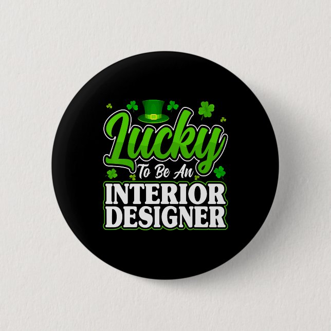 Funny St Patricks Day - Glück, ein Interior de Button (Vorderseite)