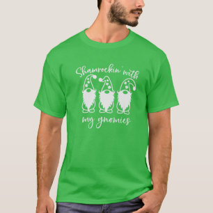 Funny St Patricks Day Gnomies Shamrockin T-Shirt