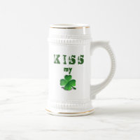 Funny St Patricks Day Green Kleeblatt Beer Stein