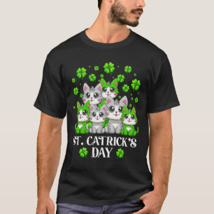 Funny St Patrick's Day Happy St Cat Tricks Day T-Shirt