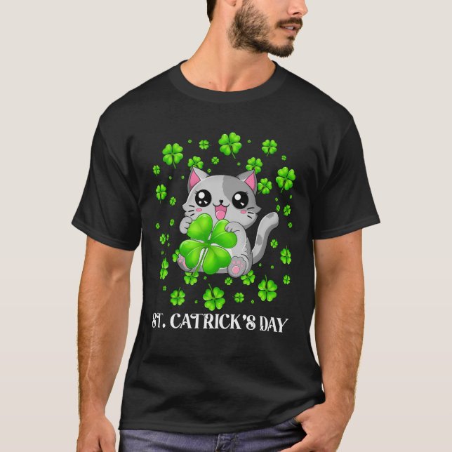 Funny St Patrick's Day Happy St Cat Tricks Day T-Shirt (Vorderseite)
