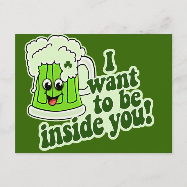 Funny St Patricks Day Irish Postkarte (Vorderseite)