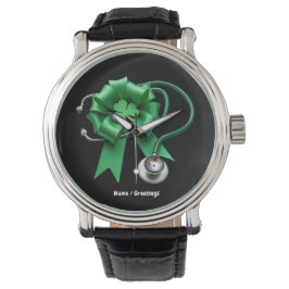 Funny St Patrick's Day Kleeblatt & Coquette Nurse Armbanduhr