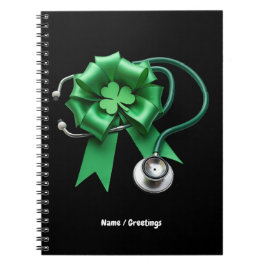 Funny St Patrick's Day Kleeblatt & Coquette Nurse Notizblock