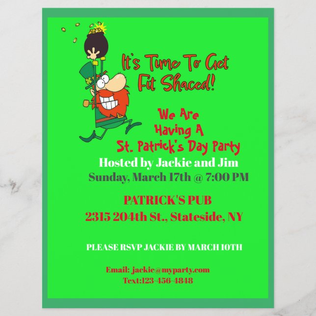 Funny St. Patrick's Day Party Flyer (Vorne)