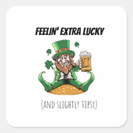 Funny St. Patrick's Day Quadratischer Aufkleber