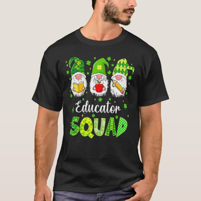 Funny St Patricks Day Shamrock Educator Squad Iris T-Shirt (Vorderseite)