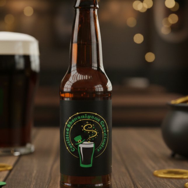 Funny St Patricks Day Shenanigans Beer Label Bierflaschenetikett (Von Creator hochgeladen)