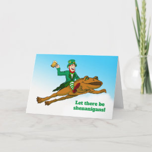 Funny St. Patrick's Day Shenanigans Leprechaun Karte