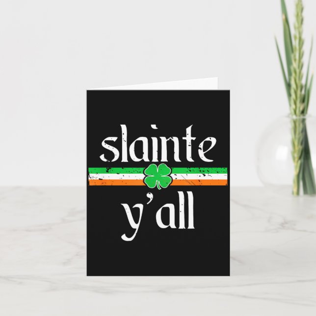 Funny St Patricks Day Shirt Irioast Cheers Slainte Karte (Vorderseite)