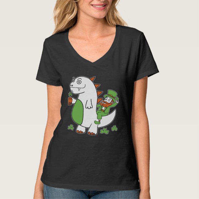 Funny St Patrick's Day Shirt Leprechaun Dragon Clo (Vorderseite)