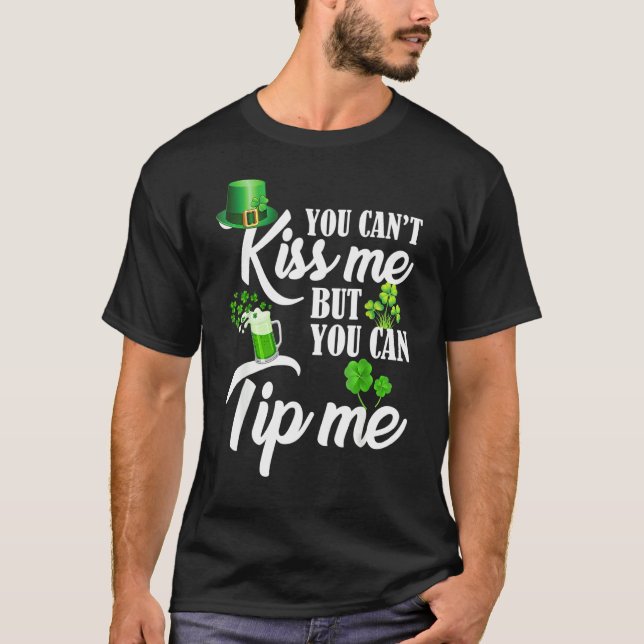 Funny St Patricks Day Waitress Barkeeper Kellner T-Shirt (Vorderseite)
