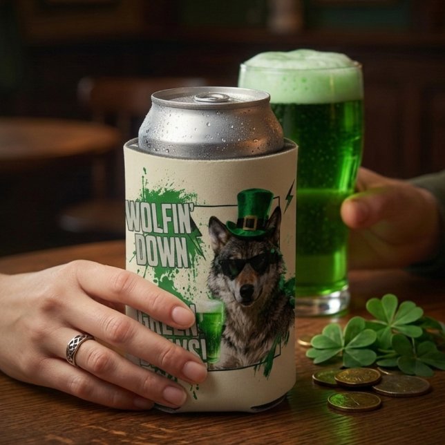 Funny St. Patrick's Day Wolf Can Cooler Dosenkühler (Von Creator hochgeladen)
